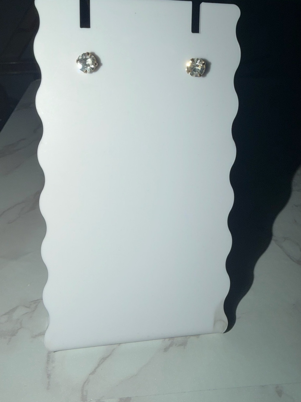 Clear Crystal Round Stud Earrings - Unbranded